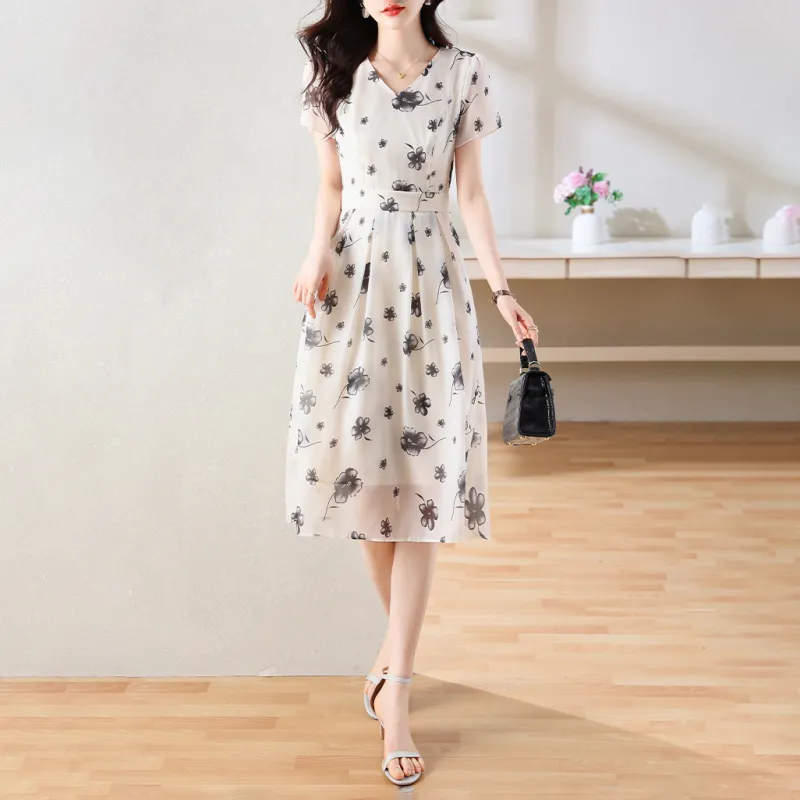 MRR&CO. Short Sleeved Dresses Women's White-2