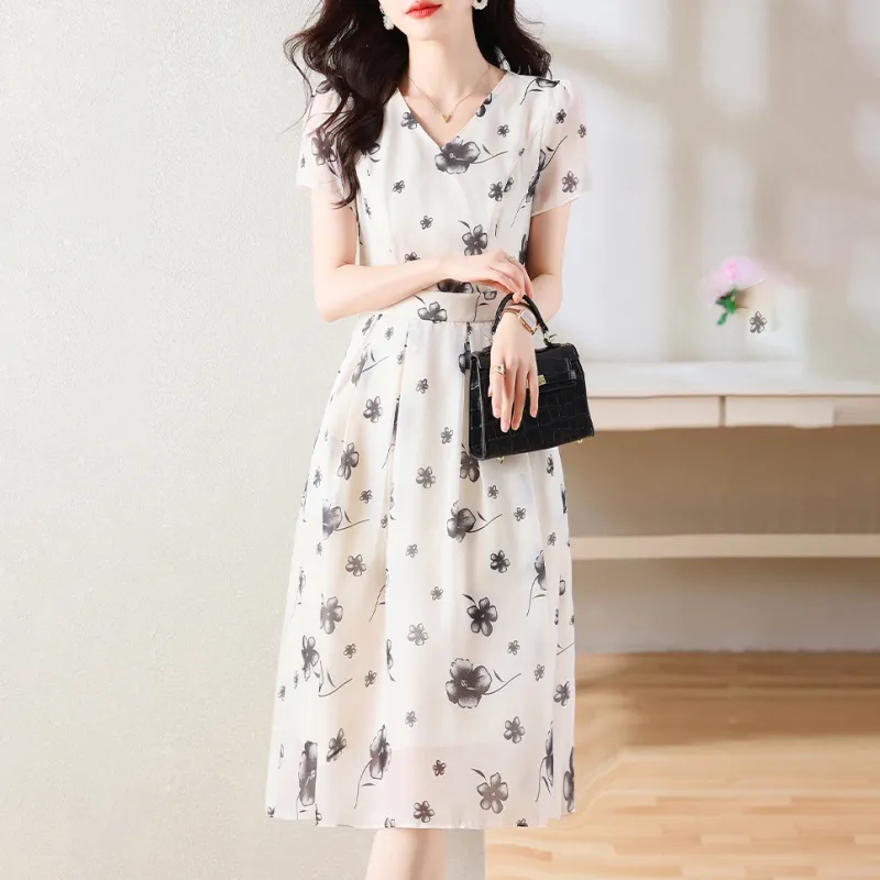 MRR&CO. Short Sleeved Dresses Women's White-4