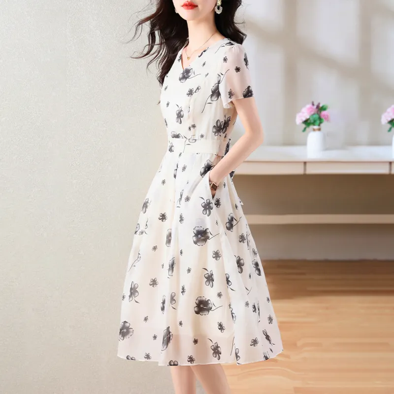 MRR&CO. Short Sleeved Dresses Women's White-3