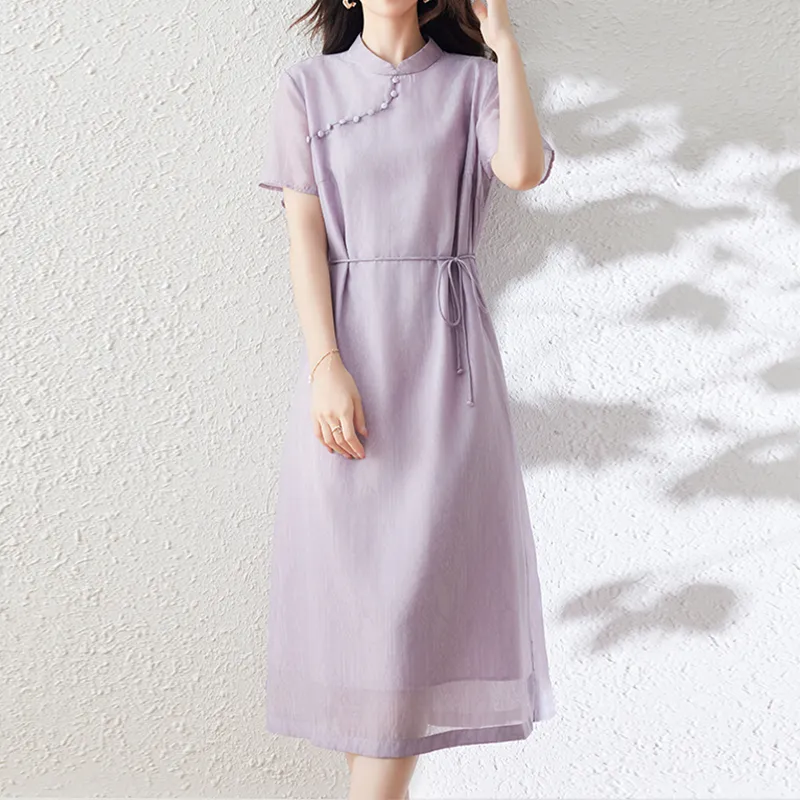 MRR&CO. Short Sleeved Dress Women's Purple-2