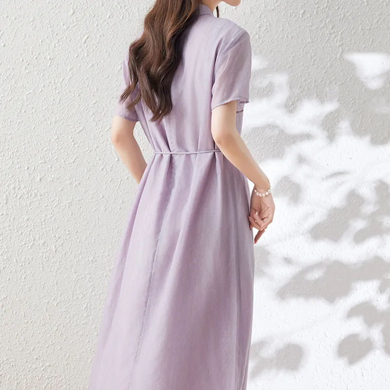 MRR&CO. Short Sleeved Dress Women's Purple-4