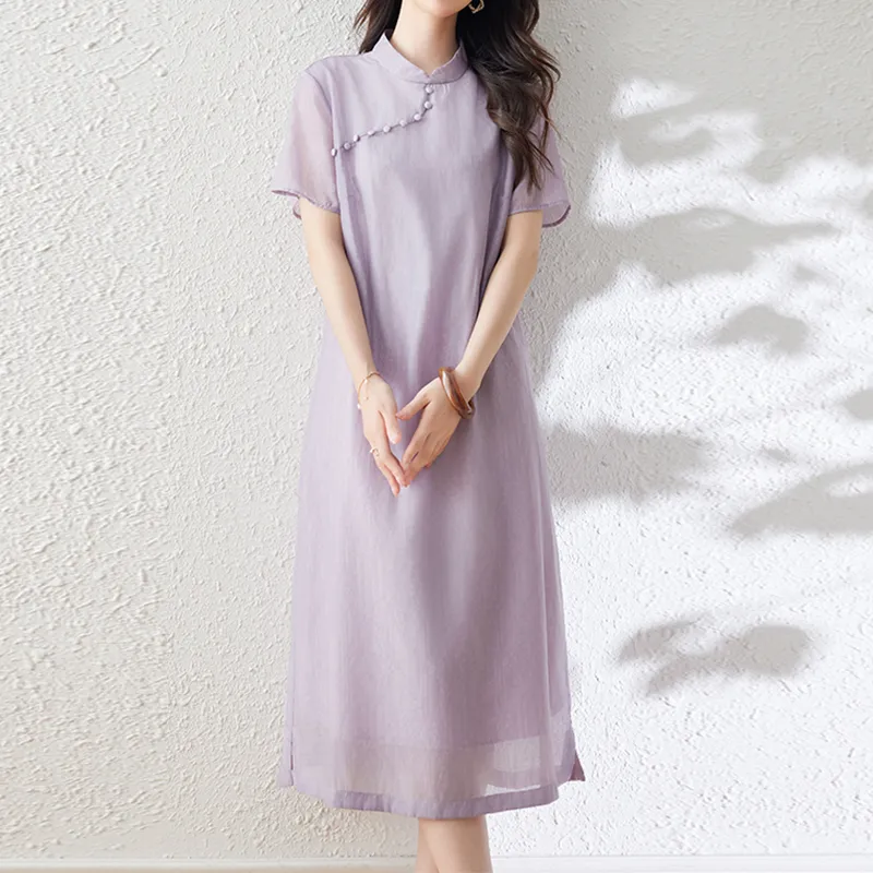 MRR&CO. Short Sleeved Dress Women's Purple-3