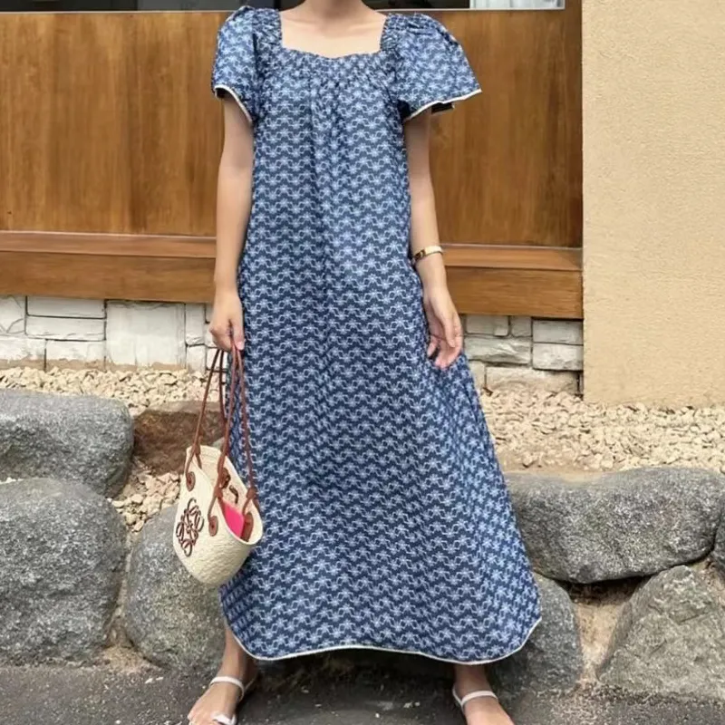 MRR&CO. Short Sleeved Dress Women's Blue-5