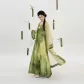 Two-Piece Set (New Year's Special Green Robe+Chinese Style Dress)