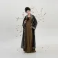 Three-Piece Set (Black Gown+Coffee Strapless Top+Coffee Pleated Skirt)
