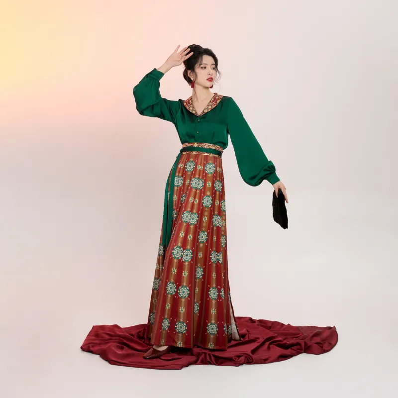 Weaving Division Hanfu Women's Two Piece Set-5