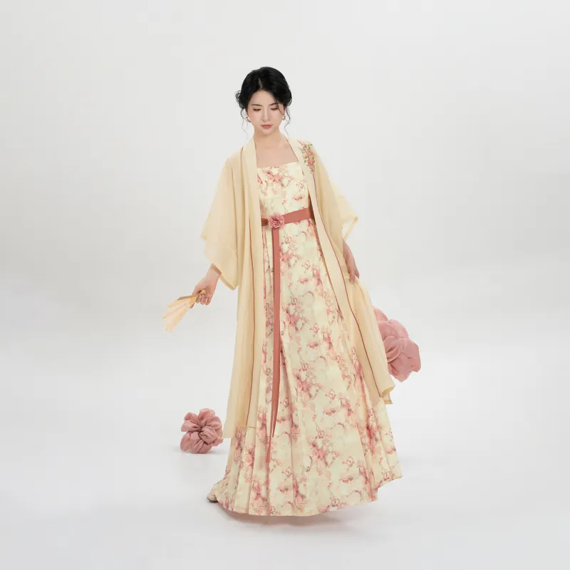 Weaving Division Hanfu Women's Two Piece Set Changgan Temple+Horse Face Dress-5