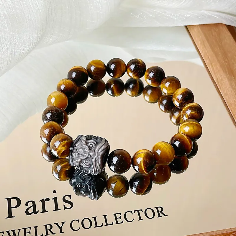 ZKY Tiger's Eye Stone Bracelets Unisex-1