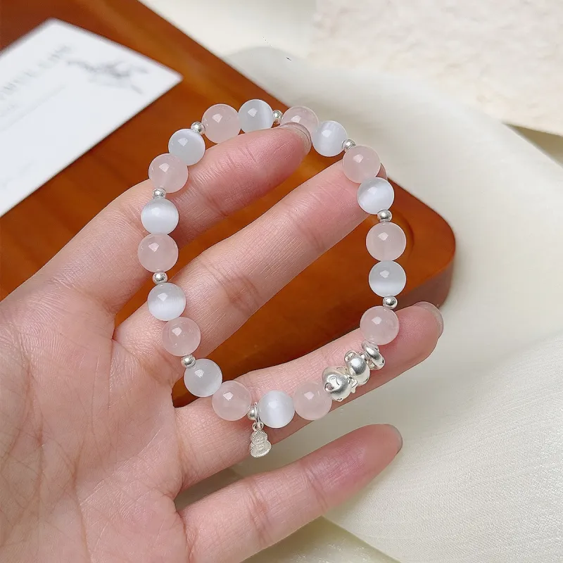 ZKY Glass Cat Eye Jade Bracelets Unisex-4