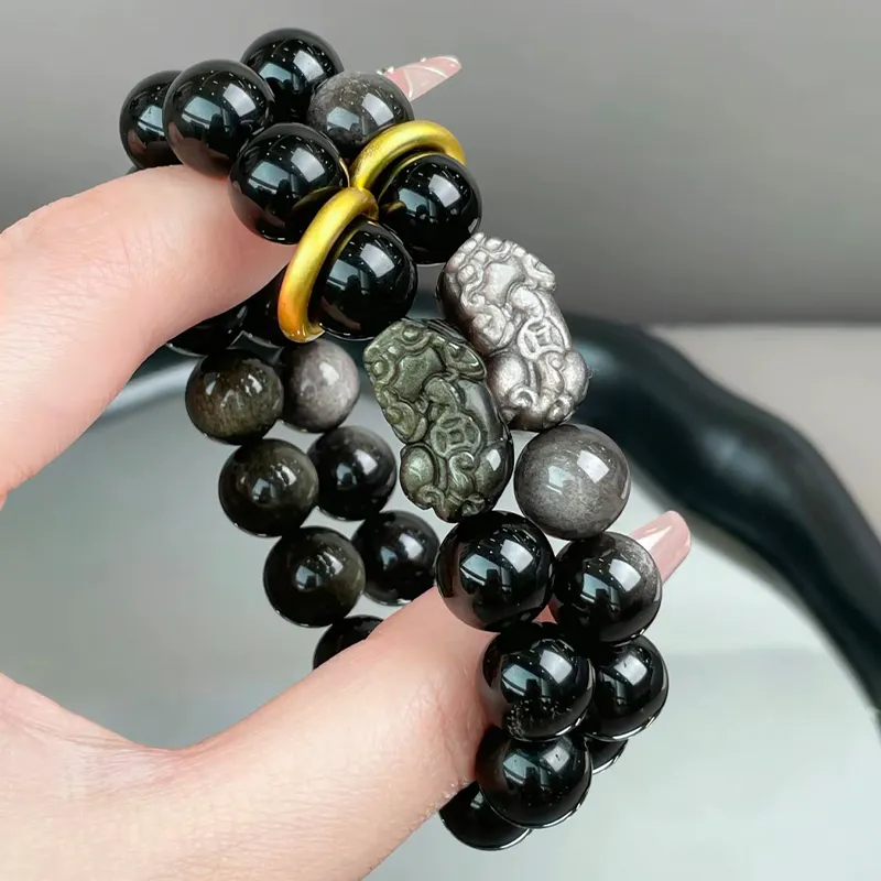 ZKY Obsidian Jade Bracelets Unisex-5