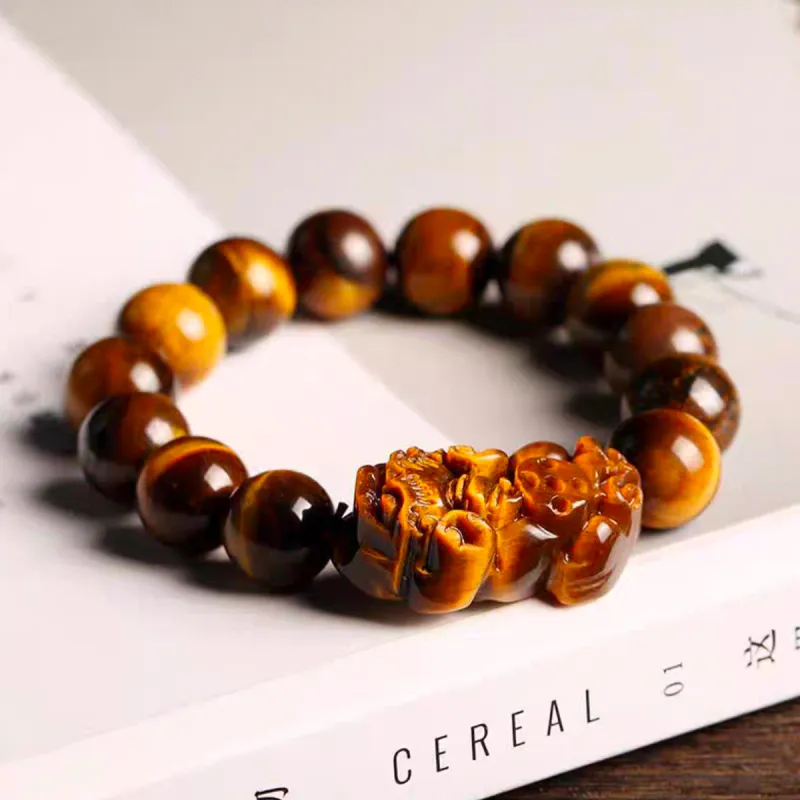 ZKY Tiger's Eye Stone Jade Bracelets Unisex-1