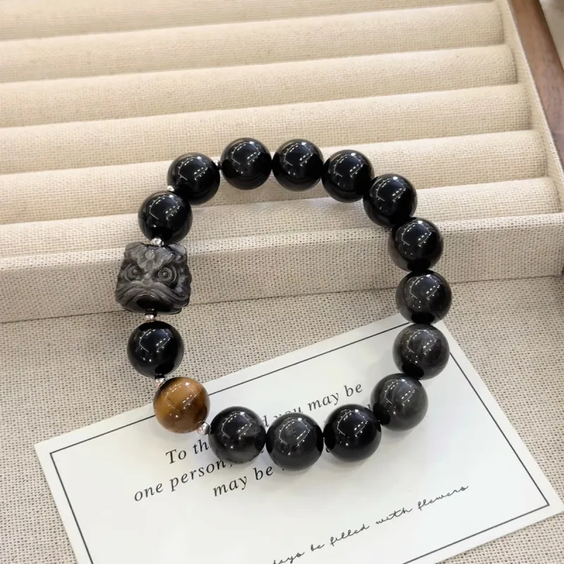 ZKY Obsidian Jade Bracelets Unisex-4