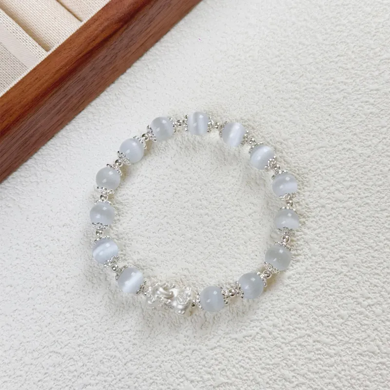 ZKY Glass Cat Eye Jade Bracelets Unisex-2