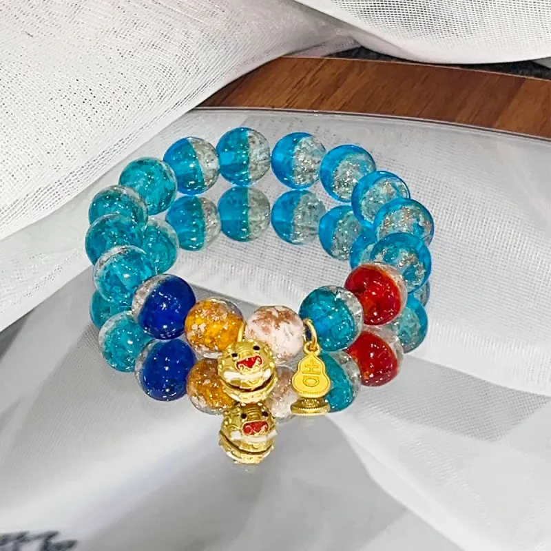 ZKY Colored Glaze Jade Bracelets Unisex-3