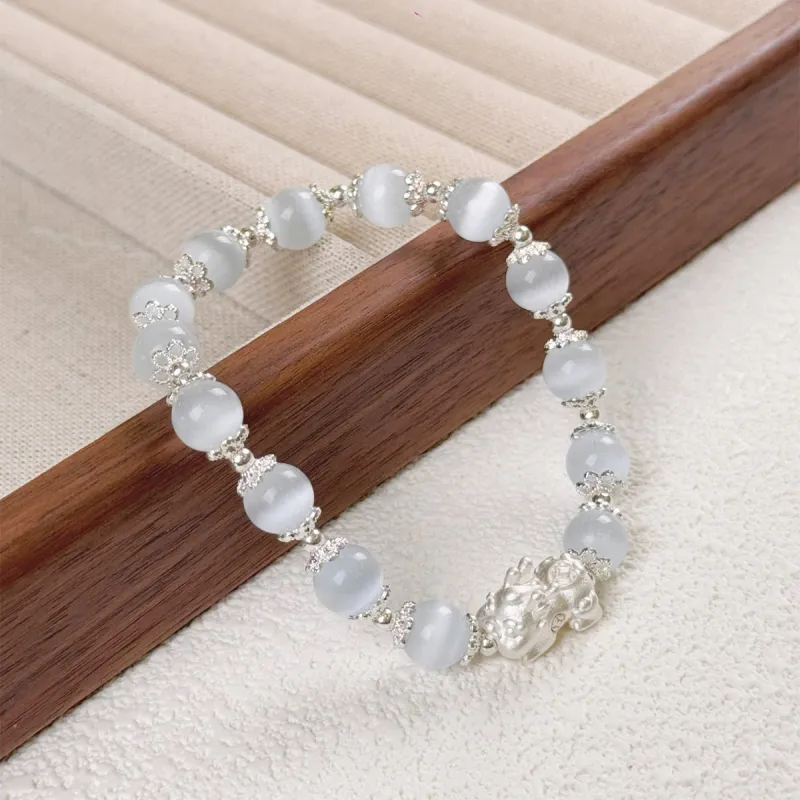 ZKY Glass Cat Eye Jade Bracelets Unisex-4
