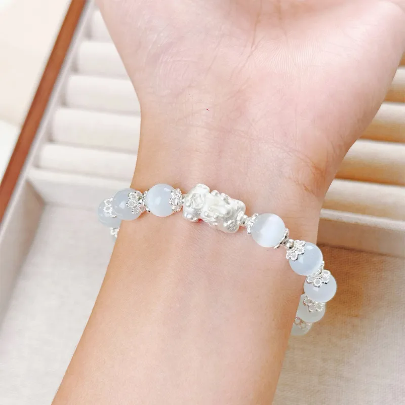 ZKY Glass Cat Eye Jade Bracelets Unisex-3