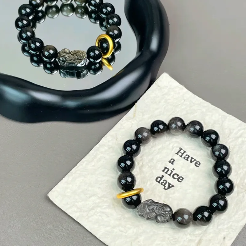 ZKY Obsidian Jade Bracelets Unisex-3