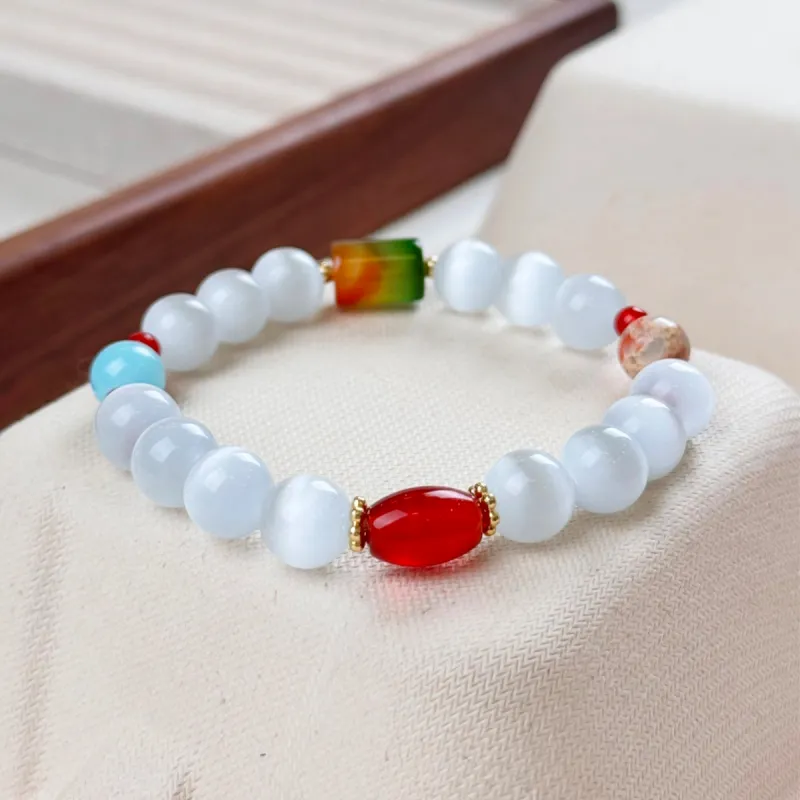 ZKY Glass Cat Eye Bracelets Unisex-3