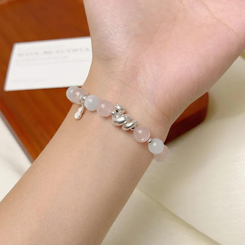 ZKY Glass Cat Eye Jade Bracelets Unisex-2