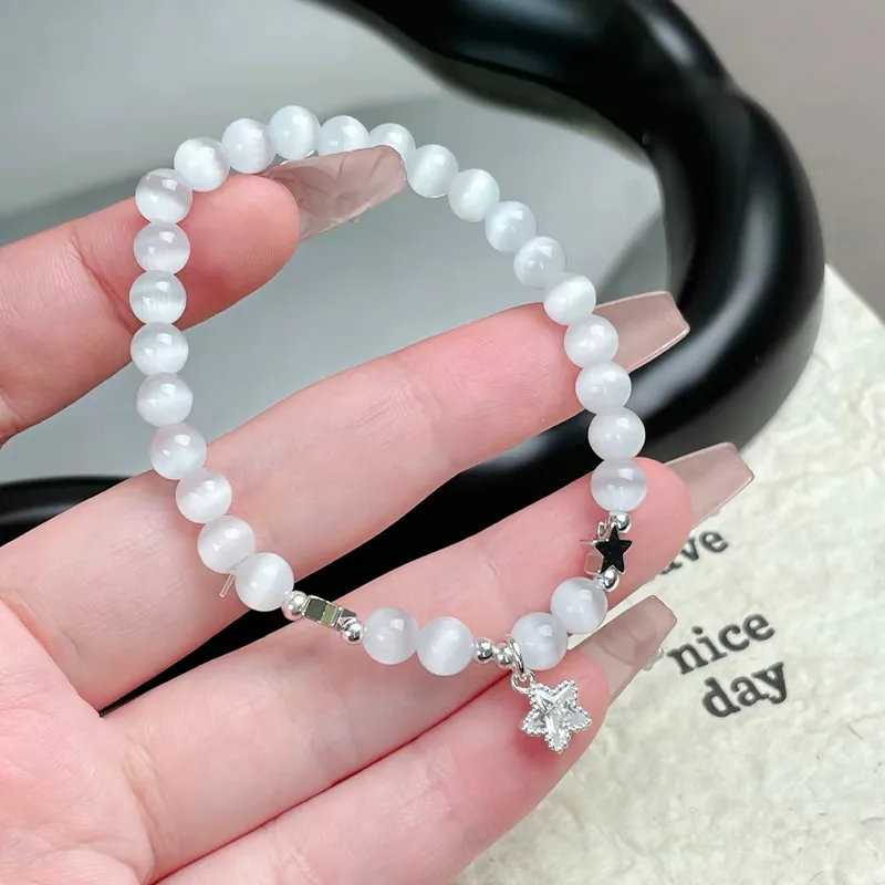 ZKY Glass Cat Eye Bracelets Unisex-4