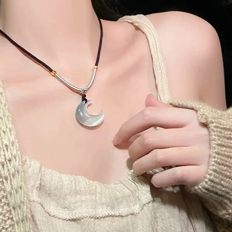 ZKY Glass Cat Eye Necklaces Unisex-1