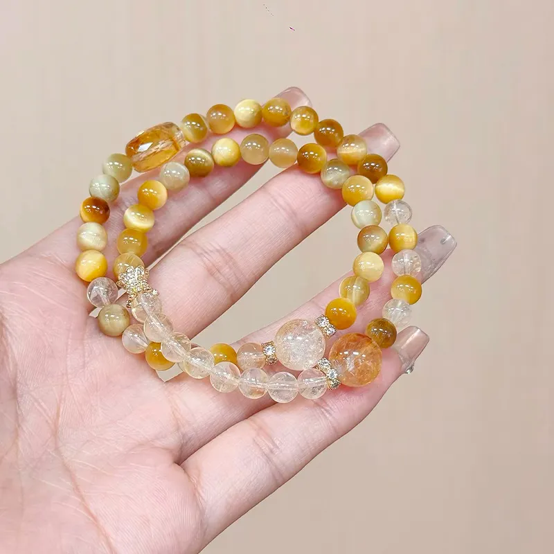 ZKY Tiger's Eye Stone Jade Bracelets Unisex-1