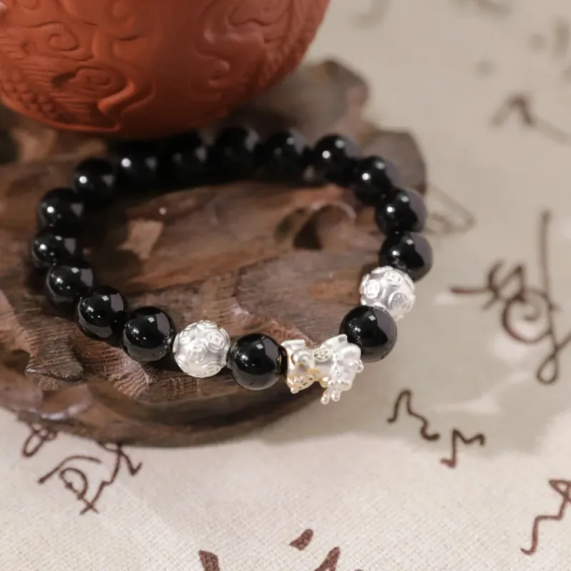 ZKY Obsidian Jade Bracelets Unisex-1