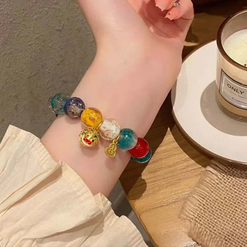 ZKY Colored Glaze Jade Bracelets Unisex-2