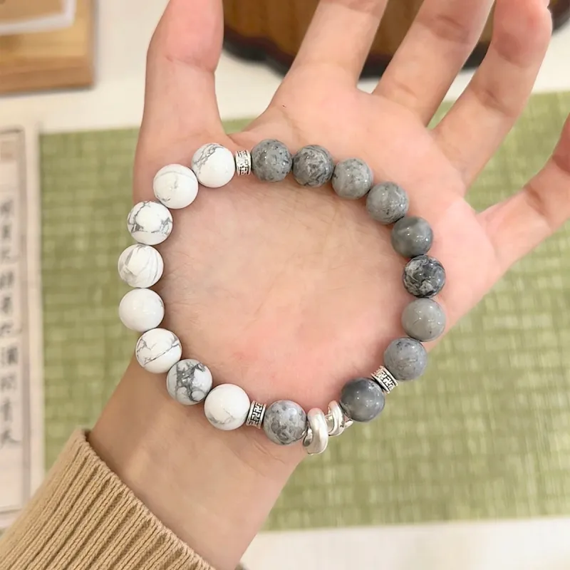 ZKY Map Stone Jade Bracelets Unisex-3