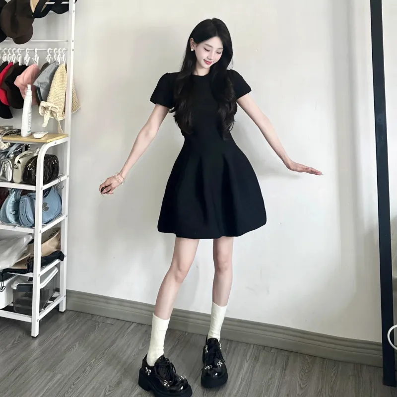 AURORA MUSE Short Sleeved Dress Women's Black-3