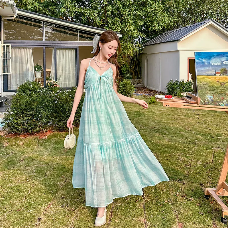AURORA MUSE Slip Dresses Women's Green-4
