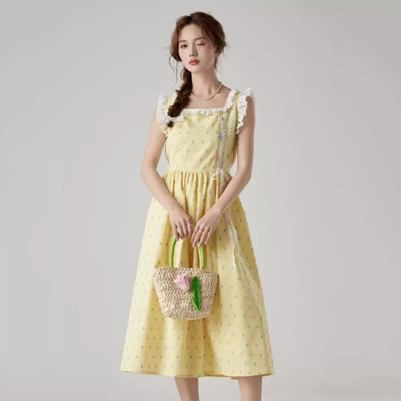 AURORA MUSE Slip Dresses Women's Yellow-2