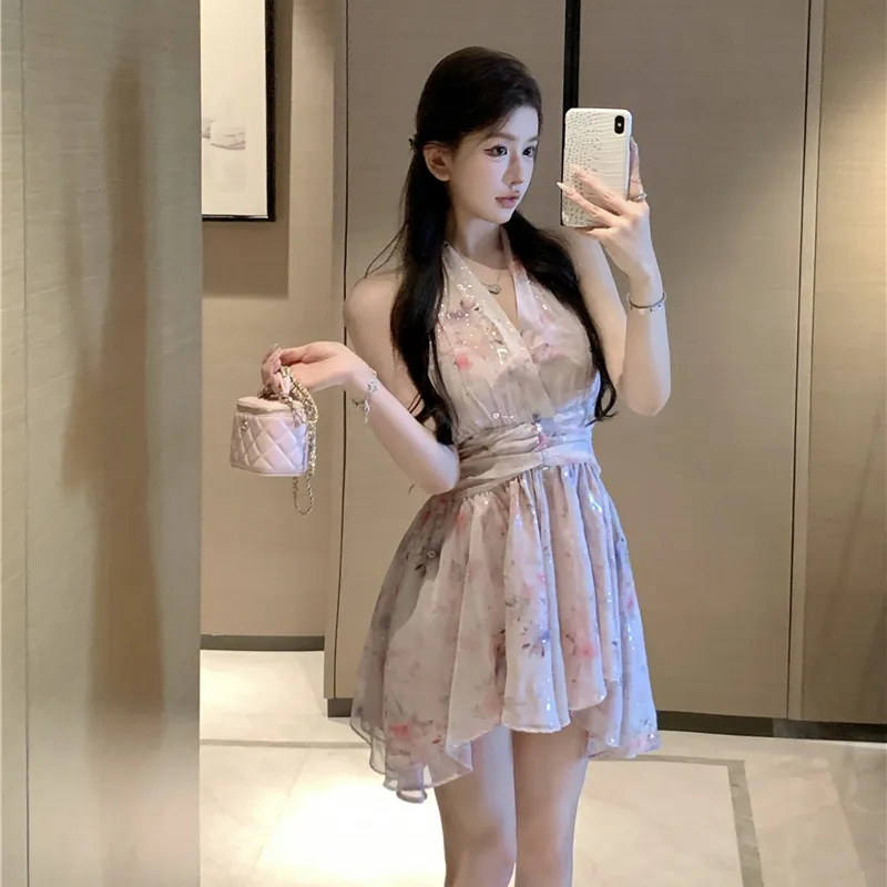AURORA MUSE Slip Dresses Women's Pink Floral-4