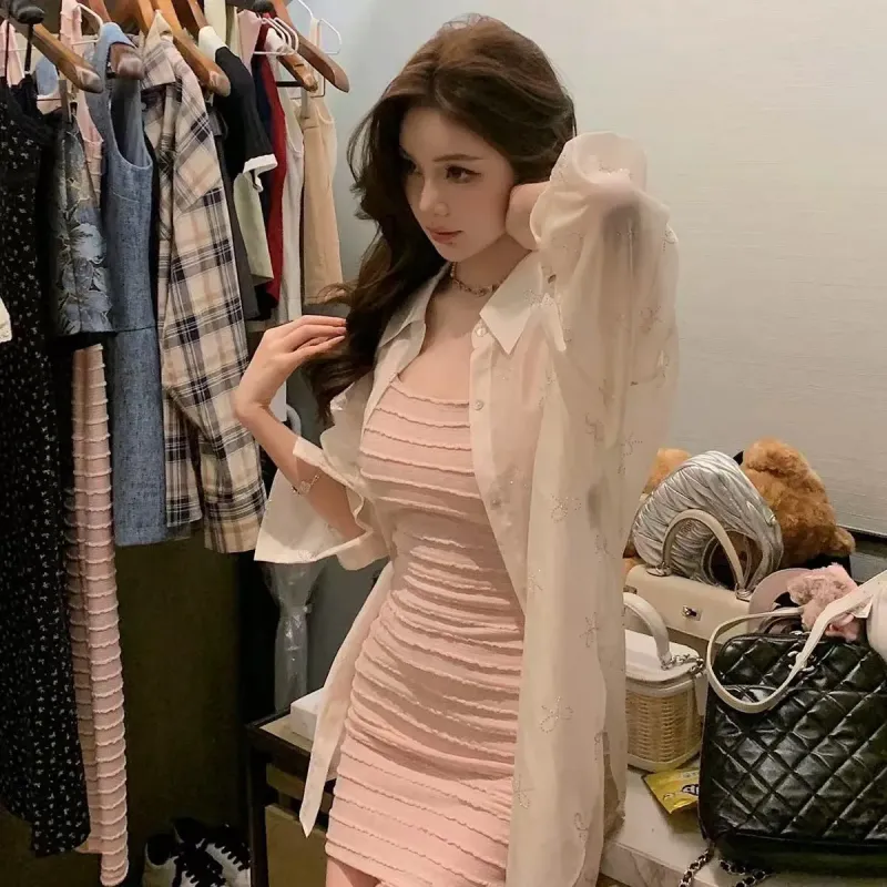 AURORA MUSE Slip Dresses Women's Pink-3