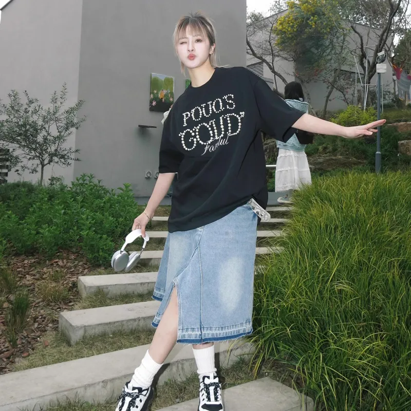 AURORA MUSE Drop Shoulder Sleeve T Shirt Women's-11