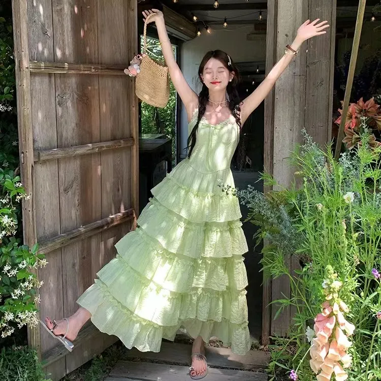 AURORA MUSE Slip Dresses Women's Fruit Green-2