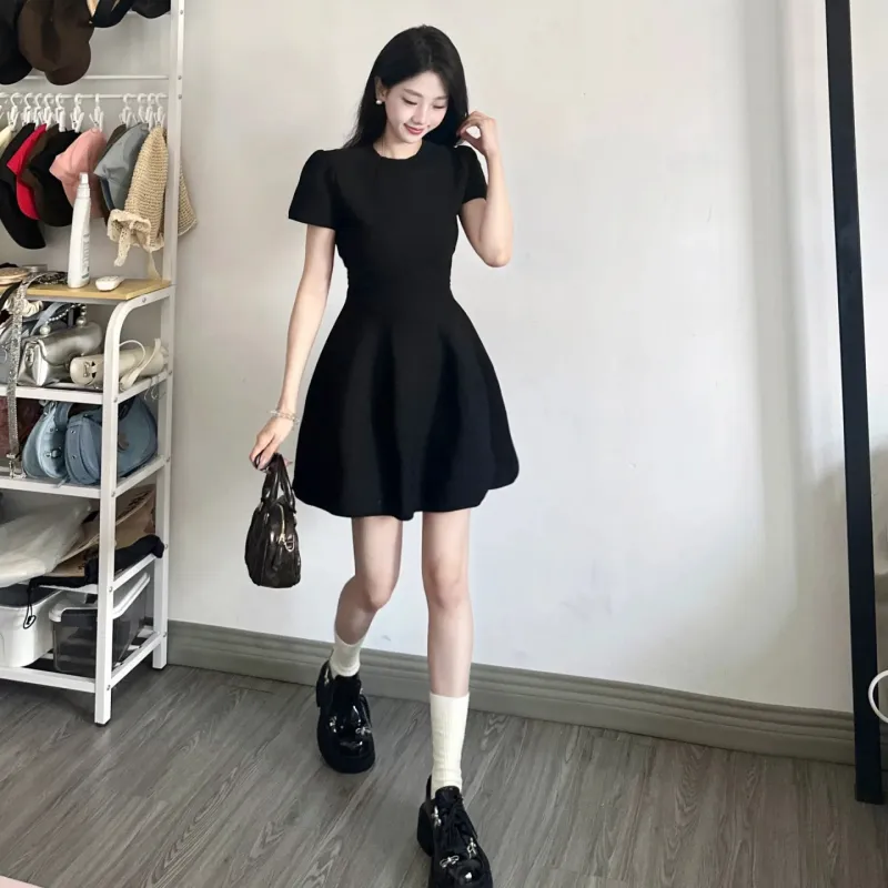 AURORA MUSE Short Sleeved Dress Women's Black-5