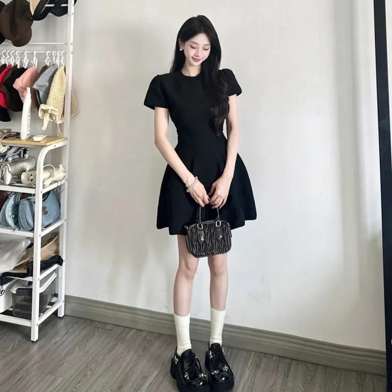 AURORA MUSE Short Sleeved Dress Women's Black-4