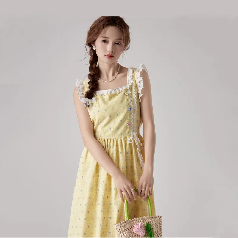 AURORA MUSE Slip Dresses Women's Yellow-3