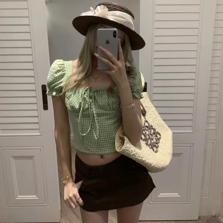 AURORA MUSE Crop Tops Women's Matcha Green-5