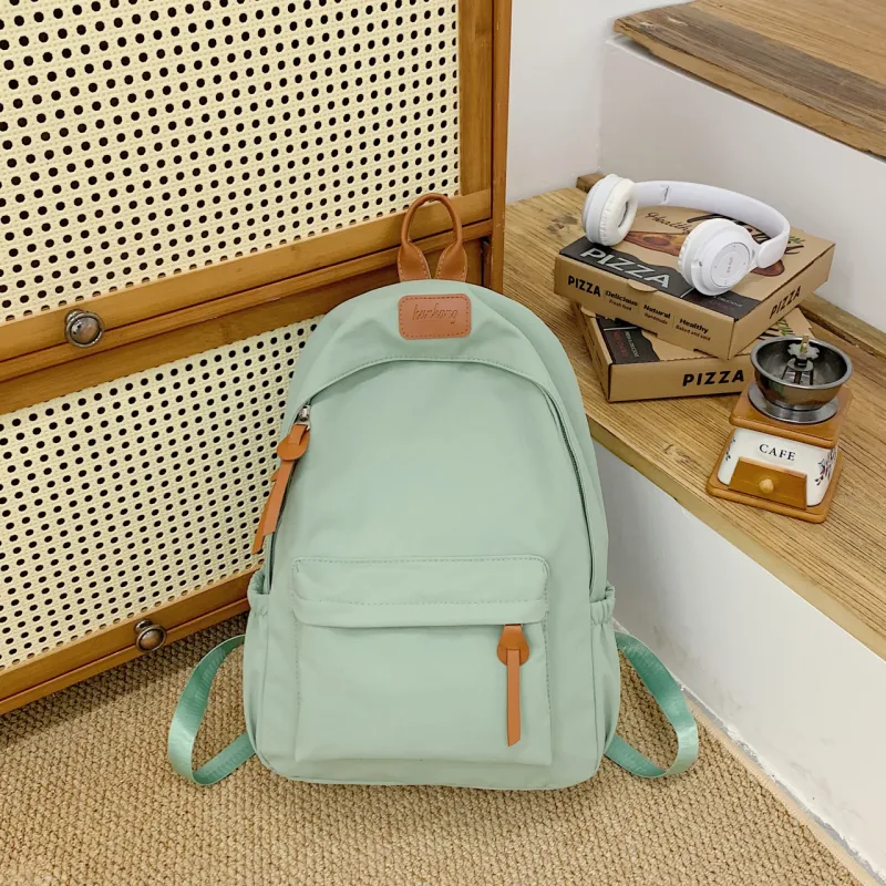 ZOGA Nylon Fabric Backpack Unisex White/Black/Green/Brown-5