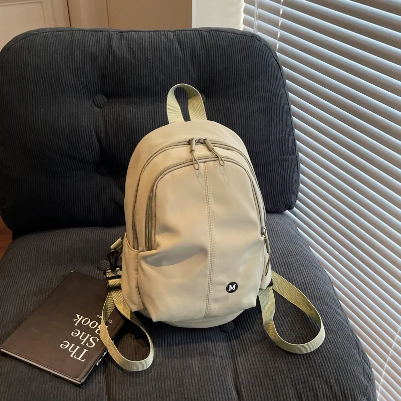 ZOGA Fabric Backpack Regular Unisex Ecru/Black/Burgundy/Green-3