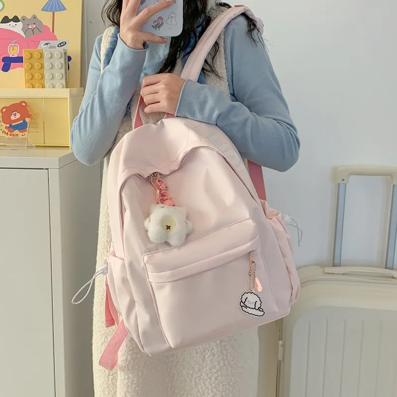 ZOGA Composite Cloth Backpack Regular Unisex White/Black/Pink/Lake Blue/Yellow-16