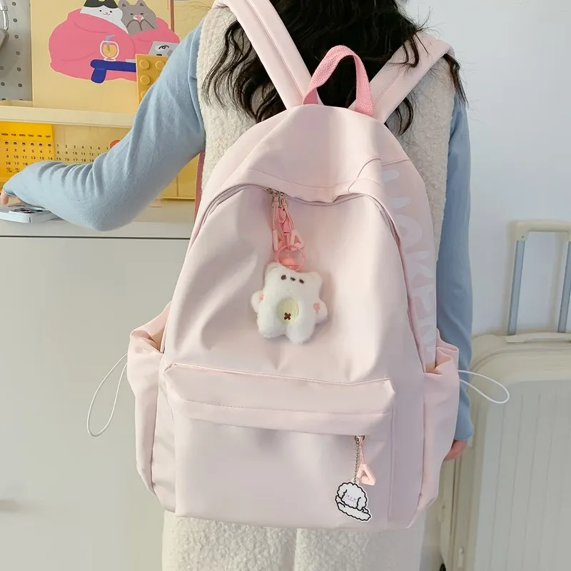 ZOGA Composite Cloth Backpack Regular Unisex White/Black/Pink/Lake Blue/Yellow-14