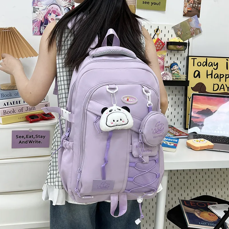 ZOGA Oxford Backpack Unisex Black/White/Purple/Blue/Coffee-11