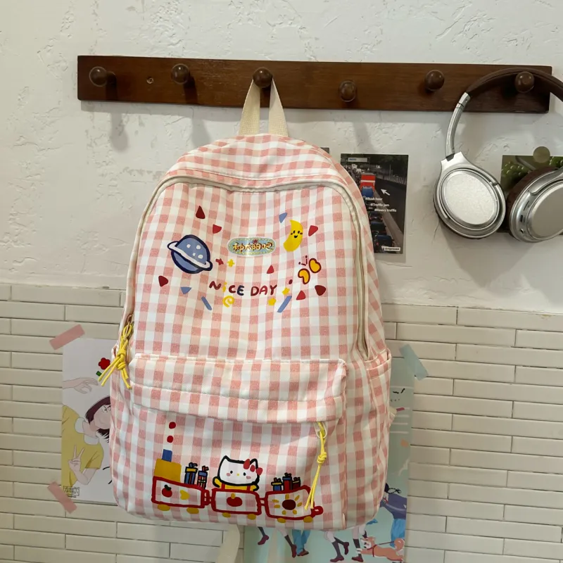 ZOGA Nylon Refreshing Preppy Style Versatile Large Capacity Backpack Women's Pink-1