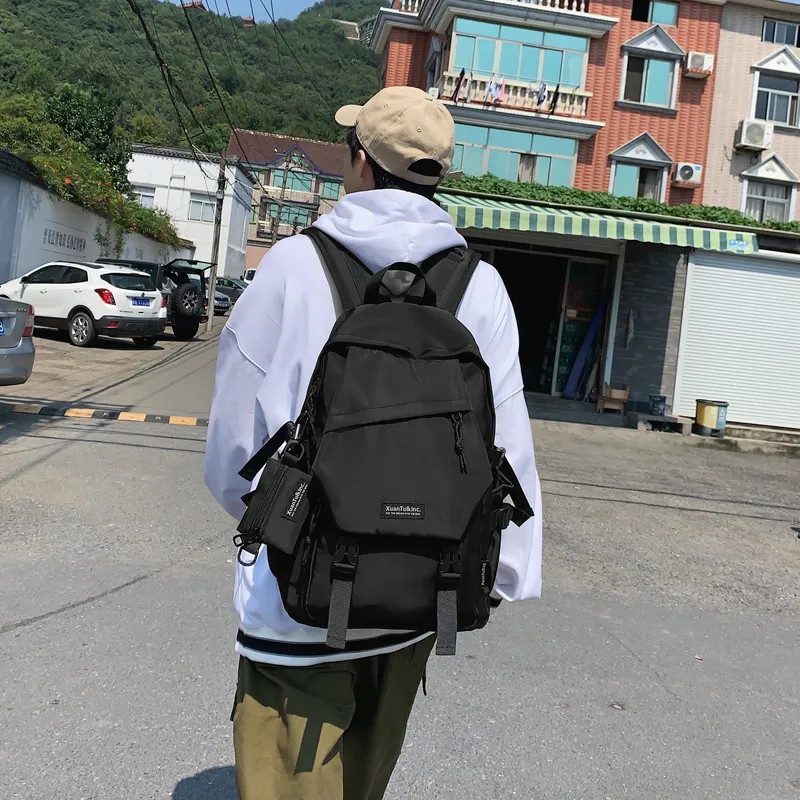 ZOGA Nylon Backpack Unisex Ivory/Black Red-7