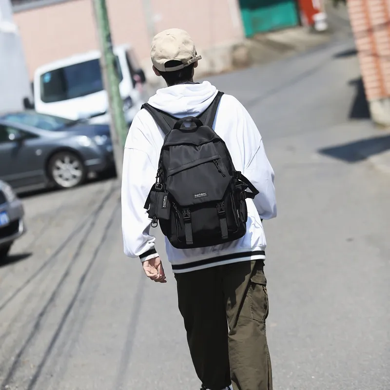 ZOGA Nylon Backpack Unisex Ivory/Black Red-10