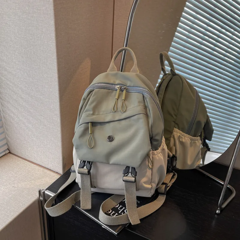 ZOGA Fabric Backpack Regular Unisex Green/Pink/Gray-10