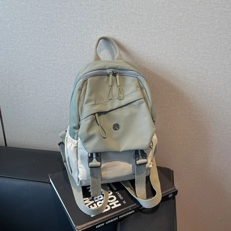 ZOGA Fabric Backpack Regular Unisex Green/Pink/Gray-8